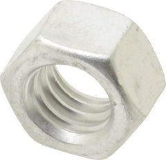Value Collection - 3/8-16 UN Aluminum Right Hand Hex Nut - 9/16" Across Flats, 21/64" High, Uncoated - Apex Tool & Supply