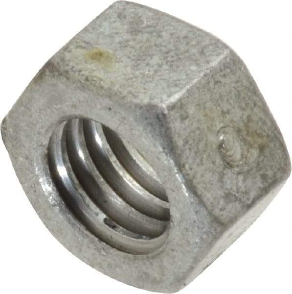 Value Collection - 3/8-16 UNC Steel Right Hand Hex Nut - 9/16" Across Flats, 21/64" High, Hot Dipped Galvanized Finish - Apex Tool & Supply