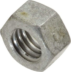 Value Collection - 3/8-16 UNC Steel Right Hand Hex Nut - 9/16" Across Flats, 21/64" High, Hot Dipped Galvanized Finish - Apex Tool & Supply