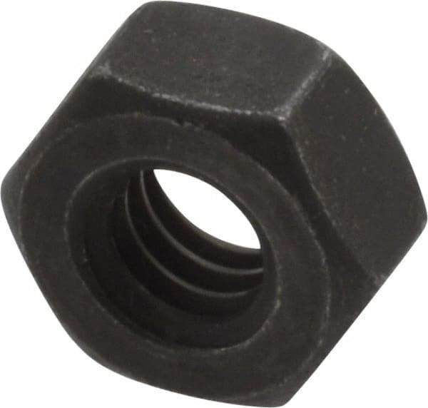 Value Collection - 1/4-20 UNC Steel Right Hand Hex Nut - 7/16" Across Flats, 7/32" High, Black Oxide Finish - Apex Tool & Supply