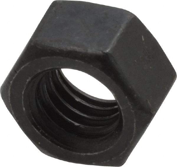 Value Collection - 3/8-16 UNC Steel Right Hand Hex Nut - 9/16" Across Flats, 21/64" High, Black Oxide Finish - Apex Tool & Supply