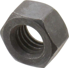 Value Collection - 7/16-14 UNC Steel Right Hand Hex Nut - 11/16" Across Flats, 3/8" High, Black Oxide Finish - Apex Tool & Supply