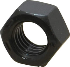 Value Collection - 1/2-13 UNC Steel Right Hand Hex Nut - 3/4" Across Flats, 7/16" High, Black Oxide Finish - Apex Tool & Supply