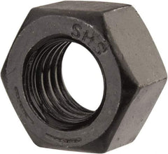Value Collection - 9/16-12 UNC Steel Right Hand Hex Nut - 7/8" Across Flats, 31/64" High, Black Oxide Finish - Apex Tool & Supply