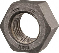 Value Collection - 1-1/8 - 7 UNC Steel Right Hand Hex Nut - 1-11/16" Across Flats, 31/32" High, Black Oxide Finish - Apex Tool & Supply
