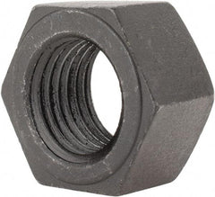 Value Collection - 1-1/2 - 6 UNC Steel Right Hand Hex Nut - 2-1/4" Across Flats, 1-9/32" High, Black Oxide Finish - Apex Tool & Supply