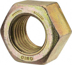 Value Collection - 1-3/8 - 6 UNC Steel Right Hand Hex Nut - 2-1/16" Across Flats, 1-11/64" High, Zinc Yellow Dichromate Finish - Apex Tool & Supply