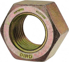 Value Collection - 1-1/2 - 6 UNC Steel Right Hand Hex Nut - 2-1/4" Across Flats, 1-9/32" High, Zinc Yellow Dichromate Finish - Apex Tool & Supply