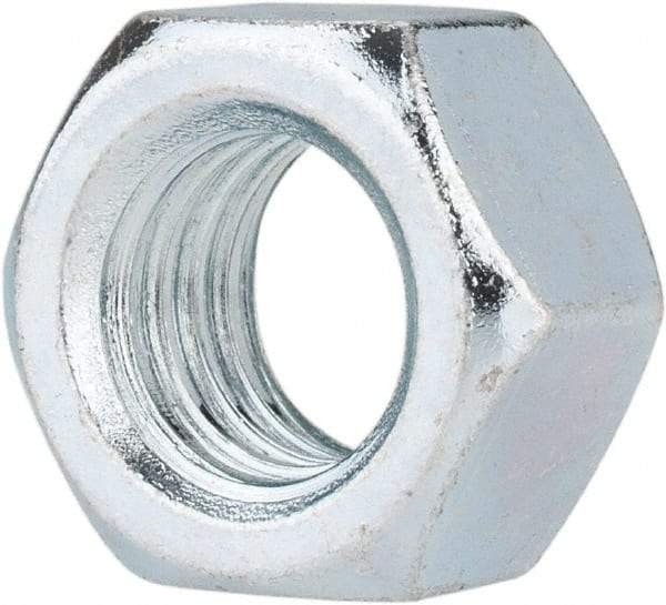 Value Collection - 1/2-13 UNC Steel Right Hand Hex Nut - 3/4" Across Flats, 7/16" High, Zinc-Plated Finish - Apex Tool & Supply
