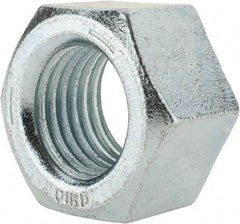 Value Collection - 1-1/2 - 6 UNC Steel Right Hand Hex Nut - 2-1/4" Across Flats, 1-9/32" High, Zinc-Plated Finish - Apex Tool & Supply