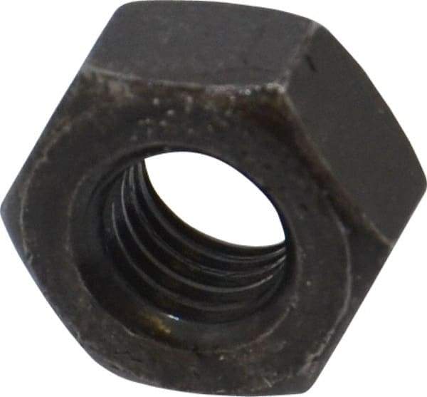 Value Collection - 1/4-28 UNF Steel Right Hand Hex Nut - 7/16" Across Flats, 7/32" High, Black Oxide Finish - Apex Tool & Supply