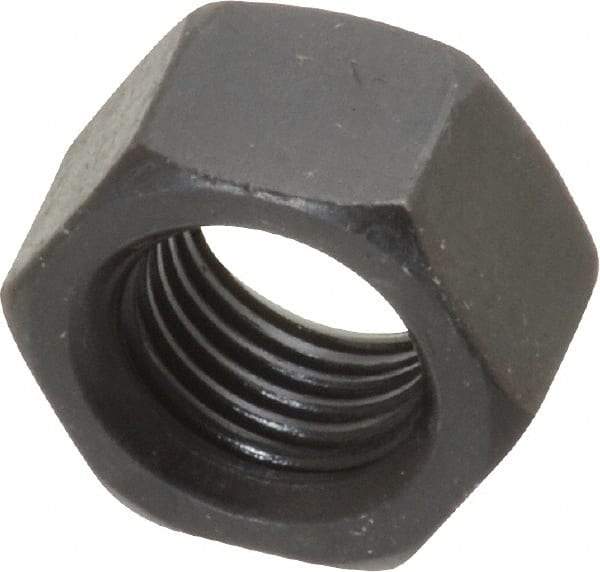 Value Collection - 3/8-24 UNF Steel Right Hand Hex Nut - 9/16" Across Flats, 21/64" High, Black Oxide Finish - Apex Tool & Supply