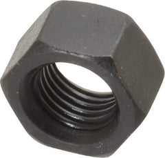 Value Collection - 3/8-24 UNF Steel Right Hand Hex Nut - 9/16" Across Flats, 21/64" High, Black Oxide Finish - Apex Tool & Supply