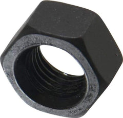 Value Collection - 7/16-20 UNF Steel Right Hand Hex Nut - 11/16" Across Flats, 3/8" High, Black Oxide Finish - Apex Tool & Supply