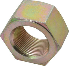 Value Collection - 1-1/2 - 12 UN Steel Right Hand Hex Nut - 2-1/4" Across Flats, 1-9/32" High, Zinc Yellow Dichromate Finish - Apex Tool & Supply