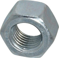 Value Collection - 3/8-24 UN Steel Right Hand Hex Nut - 9/16" Across Flats, 21/64" High, Zinc-Plated Finish - Apex Tool & Supply