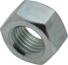 Value Collection - 7/16-20 UNF Steel Right Hand Hex Nut - 11/16" Across Flats, 3/8" High, Zinc-Plated Finish - Apex Tool & Supply