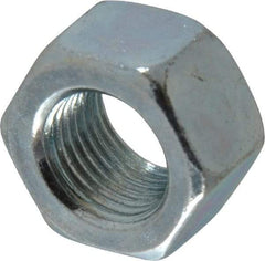 Value Collection - 1/2-20 UN Steel Right Hand Hex Nut - 3/4" Across Flats, 7/16" High, Zinc-Plated Finish - Apex Tool & Supply