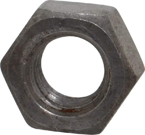 Value Collection - 7/16-14 UNC Steel Right Hand Hex Nut - 11/16" Across Flats, 3/8" High, Uncoated - Apex Tool & Supply
