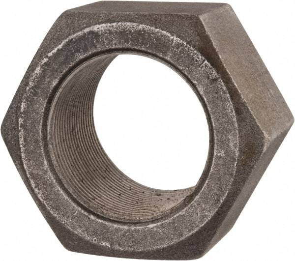 Value Collection - 2-12 UN Steel Right Hand Hex Nut - 3" Across Flats, 1-23/32" High, Uncoated - Apex Tool & Supply