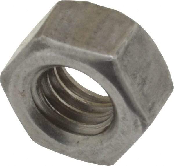Value Collection - 5/16-18 UNC Steel Left Hand Hex Nut - 1/2" Across Flats, 17/64" High, Uncoated - Apex Tool & Supply
