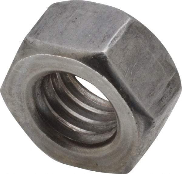 Value Collection - 7/16-14 UNC Steel Left Hand Hex Nut - 11/16" Across Flats, 3/8" High, Uncoated - Apex Tool & Supply