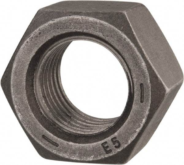 Value Collection - 1-1/4 - 7 UNC Steel Left Hand Hex Nut - 1-7/8" Across Flats, 1-1/16" High, Uncoated - Apex Tool & Supply