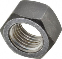 Value Collection - 1-1/2 - 6 UNC Steel Left Hand Hex Nut - 2-1/4" Across Flats, 1-9/32" High, Uncoated - Apex Tool & Supply