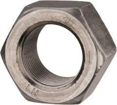 Value Collection - 1-14 UNF Steel Left Hand Hex Nut - 1-1/2" Across Flats, 55/64" High, Uncoated - Apex Tool & Supply
