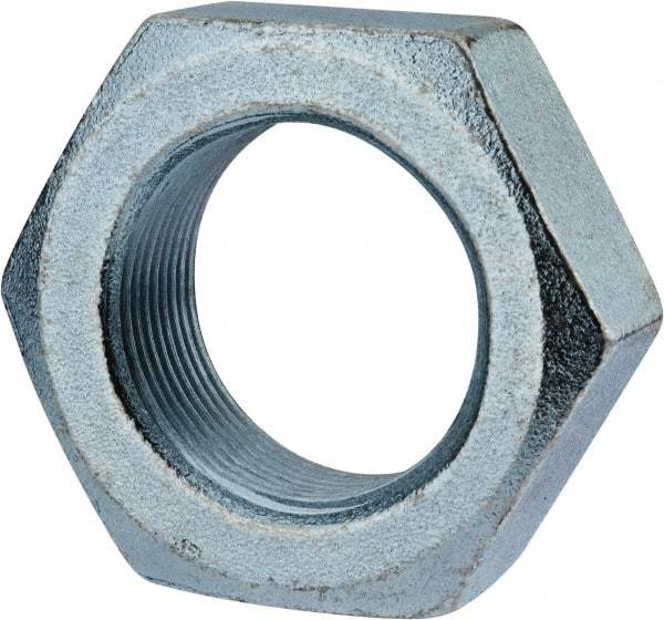 Value Collection - 1-1/2 - 12 UN Steel Right Hand Hex Jam Nut - 2-1/4" Across Flats, 27/32" High, Zinc-Plated Finish - Apex Tool & Supply