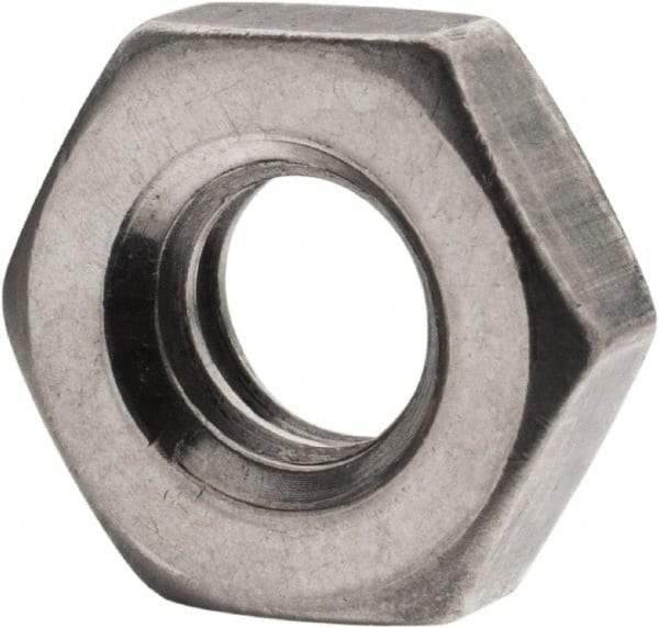Value Collection - 1/4-20 UNC Steel Left Hand Hex Jam Nut - 7/16" Across Flats, 5/32" High, Uncoated - Apex Tool & Supply