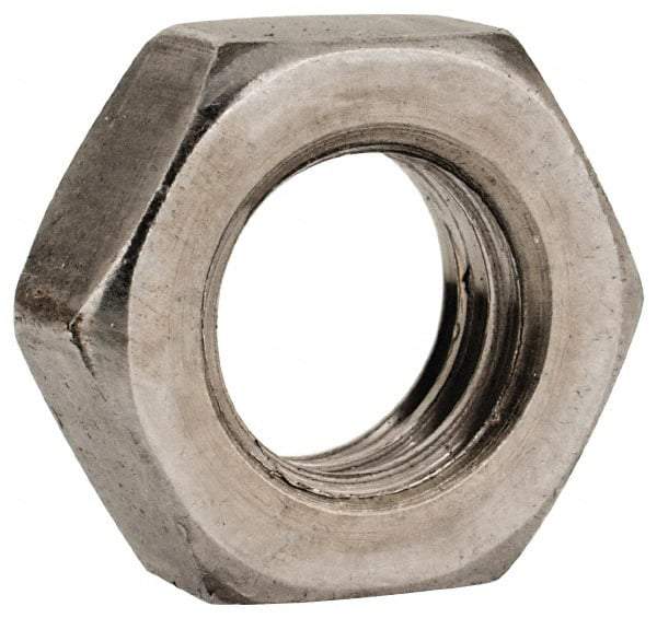 Value Collection - 3/8-16 UNC Steel Left Hand Hex Jam Nut - 9/16" Across Flats, 7/32" High, Uncoated - Apex Tool & Supply