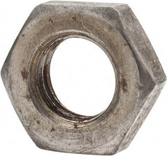 Value Collection - 7/16-14 UNC Steel Left Hand Hex Jam Nut - 11/16" Across Flats, 1/4" High, Uncoated - Apex Tool & Supply