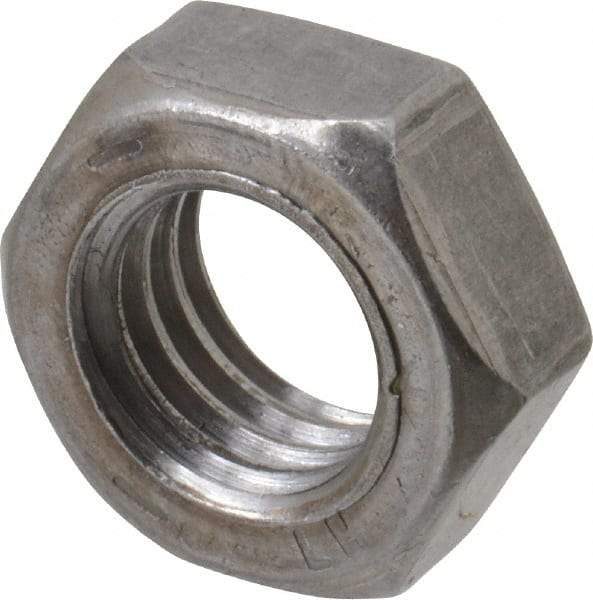 Value Collection - 1/2-13 UNC Steel Left Hand Hex Jam Nut - 3/4" Across Flats, 5/16" High, Uncoated - Apex Tool & Supply