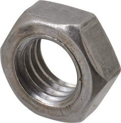 Value Collection - 1/2-13 UNC Steel Left Hand Hex Jam Nut - 3/4" Across Flats, 5/16" High, Uncoated - Apex Tool & Supply