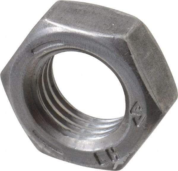 Value Collection - 3/8-24 UNF Steel Left Hand Hex Jam Nut - 9/16" Across Flats, 7/32" High, Uncoated - Apex Tool & Supply