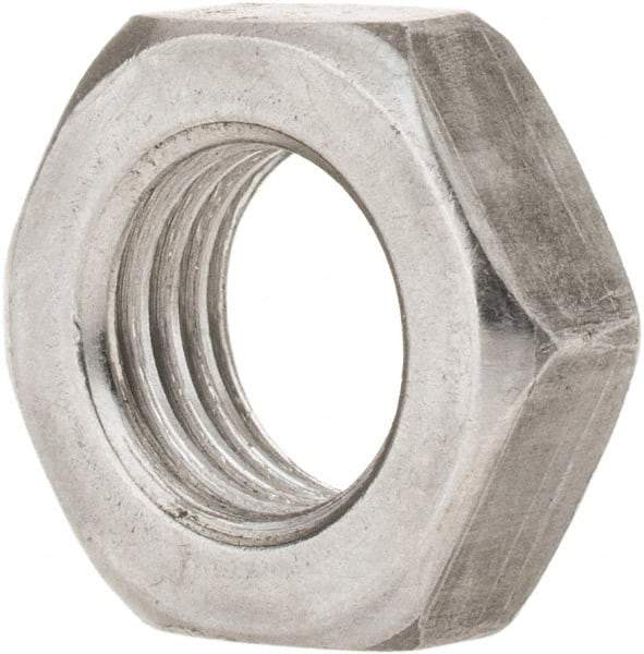 Value Collection - 7/16-20 UNF Steel Left Hand Hex Jam Nut - 11/16" Across Flats, 1/4" High, Uncoated - Apex Tool & Supply