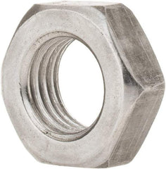 Value Collection - 7/16-20 UNF Steel Left Hand Hex Jam Nut - 11/16" Across Flats, 1/4" High, Uncoated - Apex Tool & Supply