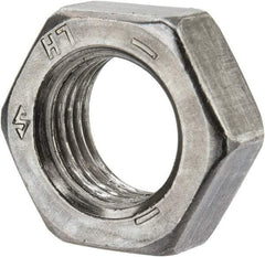 Value Collection - 1/2-20 UNF Steel Left Hand Hex Jam Nut - 3/4" Across Flats, 5/16" High, Uncoated - Apex Tool & Supply