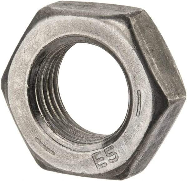 Value Collection - 9/16-18 UNF Steel Left Hand Hex Jam Nut - 7/8" Across Flats, 5/16" High, Uncoated - Apex Tool & Supply