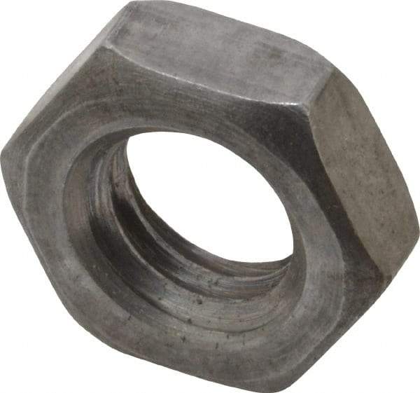 Value Collection - 7/16-14 UNC Steel Right Hand Hex Jam Nut - 11/16" Across Flats, 1/4" High, Uncoated - Apex Tool & Supply