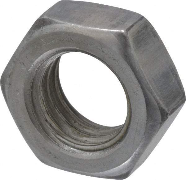 Value Collection - 1/2-13 UNC Steel Right Hand Hex Jam Nut - 3/4" Across Flats, 5/16" High, Uncoated - Apex Tool & Supply