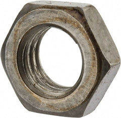 Value Collection - 9/16-12 UNC Steel Right Hand Hex Jam Nut - 7/8" Across Flats, 5/16" High, Uncoated - Apex Tool & Supply
