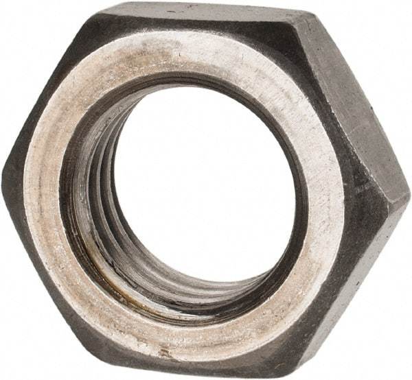 Value Collection - 7/8-9 UNC Steel Right Hand Hex Jam Nut - 1-5/16" Across Flats, 0.4844" High, Uncoated - Apex Tool & Supply