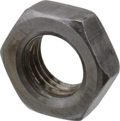 Value Collection - 7/16-20 UNF Steel Right Hand Hex Jam Nut - 11/16" Across Flats, 3/4" High, Uncoated - Apex Tool & Supply