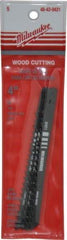 Milwaukee Tool - 4" Long, 6 Teeth per Inch, High Carbon Steel Jig Saw Blade - Toothed Edge, 0.2813" Wide x 0.065" Thick, U-Shank - Apex Tool & Supply