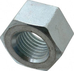 Value Collection - 1-1/4 - 7 UNC Steel Right Hand Heavy Hex Nut - 2" Across Flats, 1-7/32" High, Zinc-Plated Finish - Apex Tool & Supply
