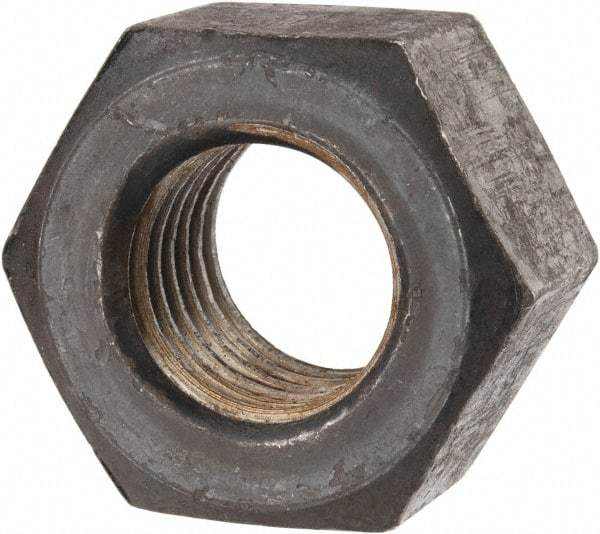 Value Collection - 1-1/8 - 7 UNC Steel Right Hand Heavy Hex Nut - 1-13/16" Across Flats, 1-7/64" High, Uncoated - Apex Tool & Supply