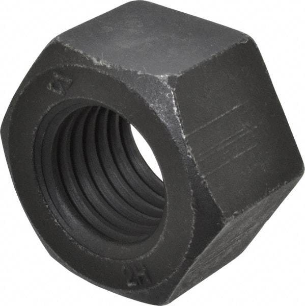 Value Collection - 1-8 UNC Steel Right Hand Heavy Hex Nut - 1-5/8" Across Flats, 63/64" High, Uncoated, 2B Class of Fit - Apex Tool & Supply