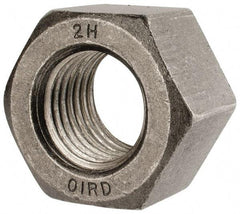 Value Collection - 1-1/2 - 6 UNC Steel Right Hand Heavy Hex Nut - 2-3/8" Across Flats, 1-15/32" High, Uncoated, 2B Class of Fit - Apex Tool & Supply